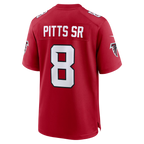 Silnrao A.Falcons #8 Kyle Pitts Sr. Nike Red Game Stadium Jerseys