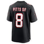 Silnrao A.Falcons #8 Kyle Pitts Sr. Player Black Alternate Game Stitched Jerseys