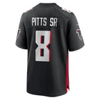 Silnrao A.Falcons #8 Kyle Pitts Sr. Player Black Home Game Stitched Jerseys