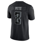 Silnrao A.Falcons #8 Kyle Pitts Sr. Player Black RFLCTV Limited Stitched Jerseys