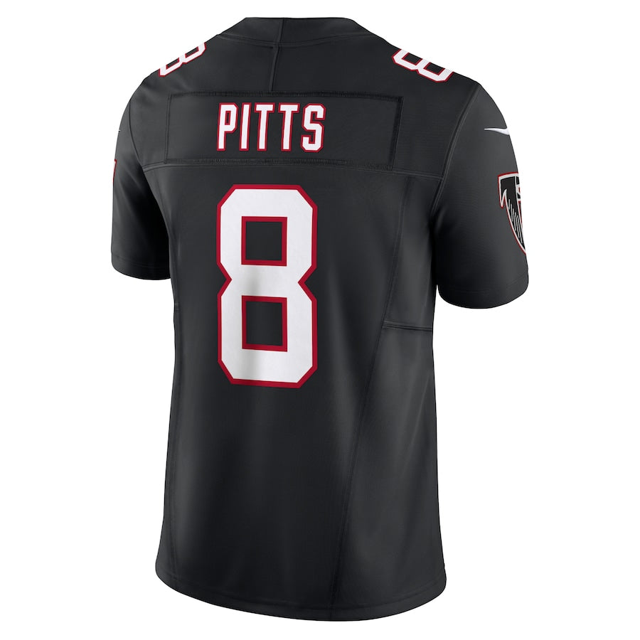 Silnrao A.Falcons #8 Kyle Pitts Sr. Player Black Vapor F.U.S.E. Limited Stitched Jerseys