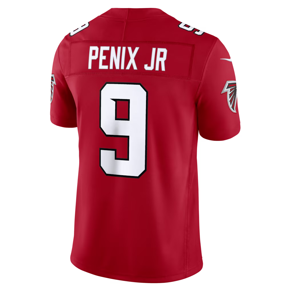 Silnrao A.Falcons #9 Michael Penix Jr. Red Team Vapor F.U.S.E. Limited Stitched Jerseys