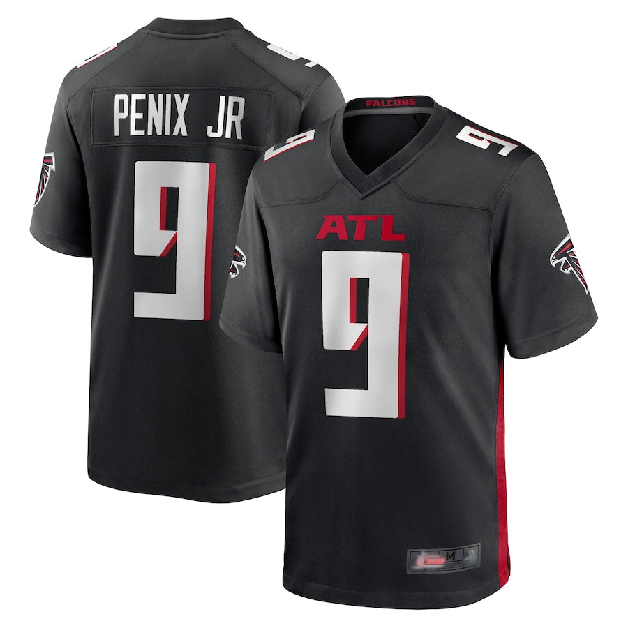 Silnrao A.Falcons #9 Michael Penix Jr. Player Black Home Game Stitched Jerseys
