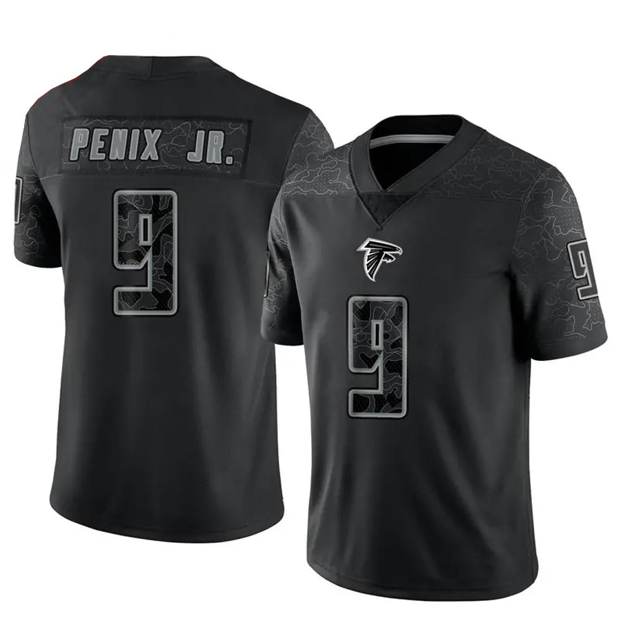 Silnrao A.Falcons #9 Michael Penix Jr. Player Black RFLCTV Limited Stitched Jerseys