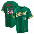 Silnrao Athletics #15 Seth Brown Player Kelly Green USA 250 Fourth of July Home Game Stitched Jerseys