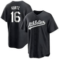 Silnrao Athletics #16 Nick Kurtz Player Black Game Stitched Jerseys