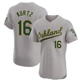 Silnrao Athletics #16 Nick Kurtz Player Gray Elite Road Stitched Jerseys