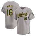 Silnrao Athletics #16 Nick Kurtz Player Grey Home Limited Stitched Jerseys