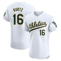 Silnrao Athletics #16 Nick Kurtz Player White Elite Road Stitched Jerseys