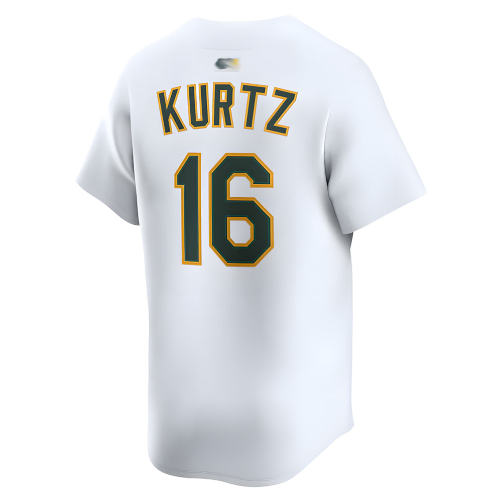 Silnrao Athletics #16 Nick Kurtz Player White Home Limited Stitched Jerseys