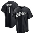 Silnrao Athletics #1 Denzel Clarke player Black&White Replica Stitched Jersey