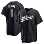 Silnrao Athletics #1 Denzel Clarke player Black&White Replica Stitched Jersey