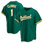 Silnrao Athletics #1 Denzel Clarke player Green Replica Kelly Alternate Stitched Jersey