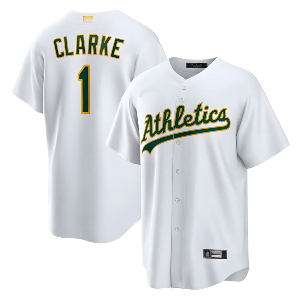 Silnrao Athletics #1 Denzel Clarke player White Home 2026 Official Stitched Jersey
