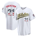Silnrao Athletics #21 Tyler Soderstrom Player White USA 250 Fourth of July Home Game Stitched Jerseys