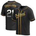 Silnrao Athletics #21 Tyler Soderstrom player Black Replica Pitch Fashion Stitched Jersey