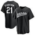 Silnrao Athletics #21 Tyler Soderstrom player Black&White Replica Stitched Jersey