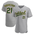 Silnrao Athletics #21 Tyler Soderstrom player Gray Authentic Road Stitched Jersey