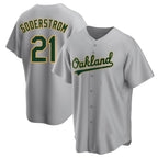 Silnrao Athletics #21 Tyler Soderstrom player Gray Replica Road Stitched Jersey
