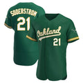 Silnrao Athletics #21 Tyler Soderstrom player Green Authentic Kelly Alternate Stitched Jersey