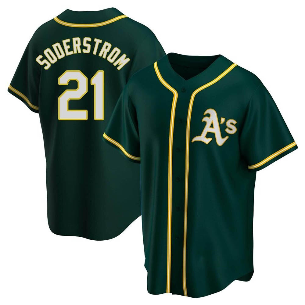Silnrao Athletics #21 Tyler Soderstrom player Green Replica Alternate Stitched Jersey