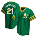 Silnrao Athletics #21 Tyler Soderstrom player Green Replica Cooperstown Collection Stitched Jersey