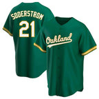 Silnrao Athletics #21 Tyler Soderstrom player Green Replica Kelly Alternate Stitched Jersey