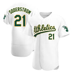 Silnrao Athletics #21 Tyler Soderstrom player White Authentic Home Stitched Jersey