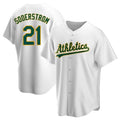 Silnrao Athletics #21 Tyler Soderstrom player White Replica Home Stitched Jersey