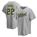 Silnrao Athletics #22 Jeff McNeil player Gray Replica Road Stitched Jersey