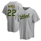 Silnrao Athletics #22 Jeff McNeil player Gray Replica Road Stitched Jersey