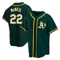 Silnrao Athletics #22 Jeff McNeil player Green Replica Alternate Stitched Jersey