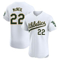 Silnrao Athletics #22 Jeff McNeil player White Elite Home Stitched Jersey