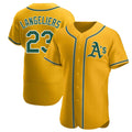 Silnrao Athletics #23 Shea Langeliers Player Gold Authentic Alternate Stitched Jerseys