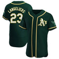 Silnrao Athletics #23 Shea Langeliers Player Green Authentic Alternate Stitched Jerseys