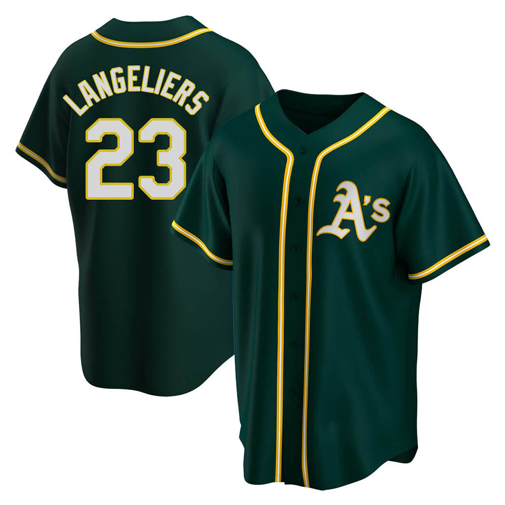Silnrao Athletics #23 Shea Langeliers Player Green Replica Alternate Stitched Jerseys