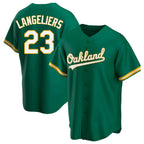 Silnrao Athletics #23 Shea Langeliers Player Green Replica Kelly Alternate Stitched Jerseys