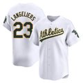 Silnrao Athletics #23 Shea Langeliers Player White Limited Home Stitched Jersey