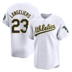 Silnrao Athletics #23 Shea Langeliers Player White Limited Home Stitched Jersey