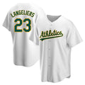 Silnrao Athletics #23 Shea Langeliers Player White Replica Home Stitched Jerseys