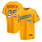 Silnrao Athletics #25 Brent Rooker Player Gold USA 250 Fourth of July Home Game Stitched Jerseys