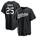 Silnrao Athletics #25 Brent Rooker Player Black&White Replica Alternate Stitched Jersey