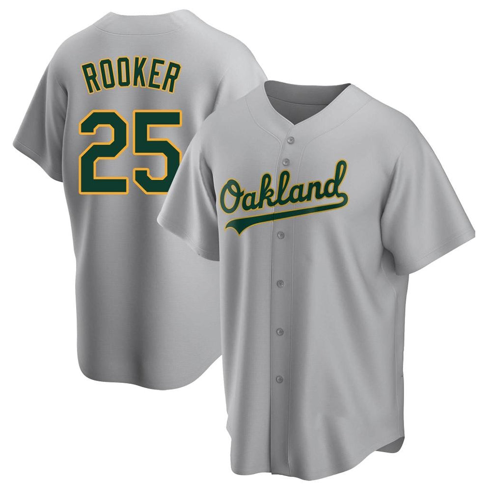 Silnrao Athletics #25 Brent Rooker Player Gray Replica Road Stitched Jersey