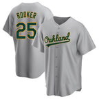 Silnrao Athletics #25 Brent Rooker Player Gray Replica Road Stitched Jersey