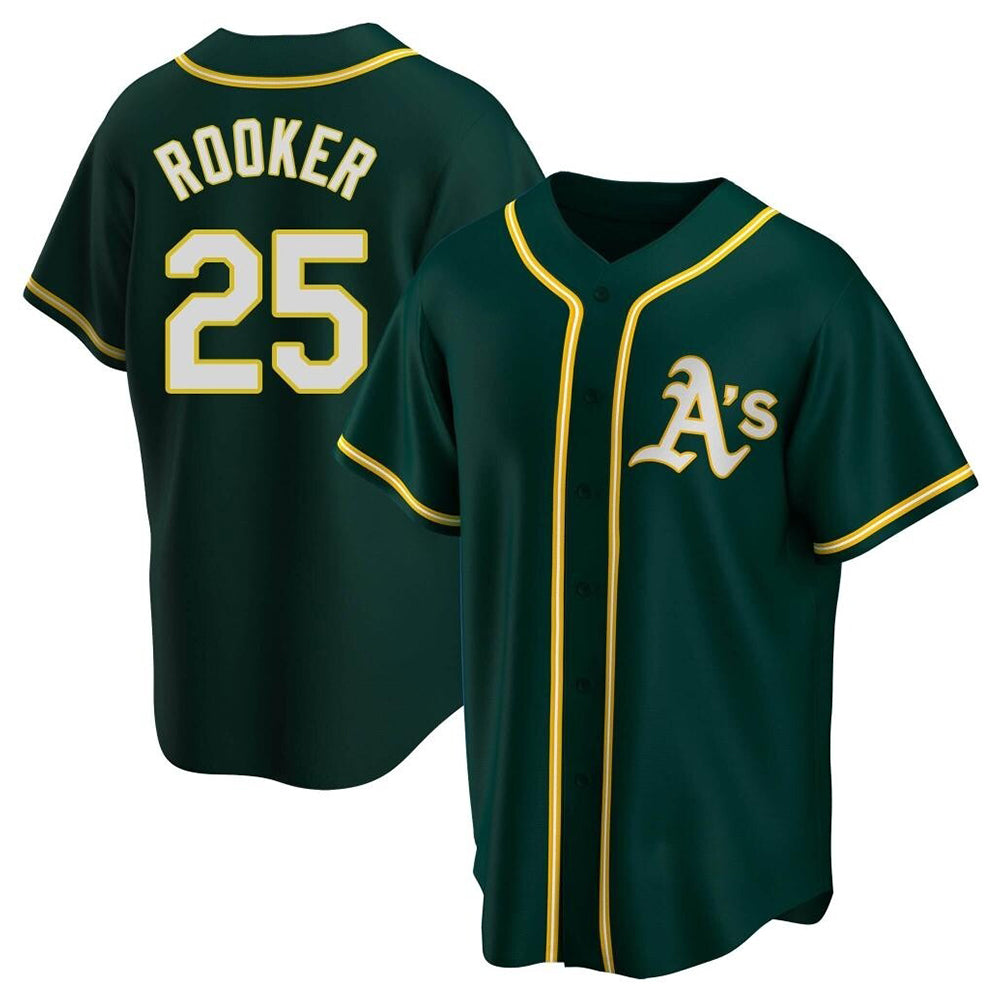 Silnrao Athletics #25 Brent Rooker Player Green Replica Alternate Stitched Jersey