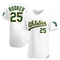 Silnrao Athletics #25 Brent Rooker Player White Authentic Home Stitched Jersey
