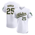Silnrao Athletics #25 Brent Rooker Player White Elite Home Stitched Jersey