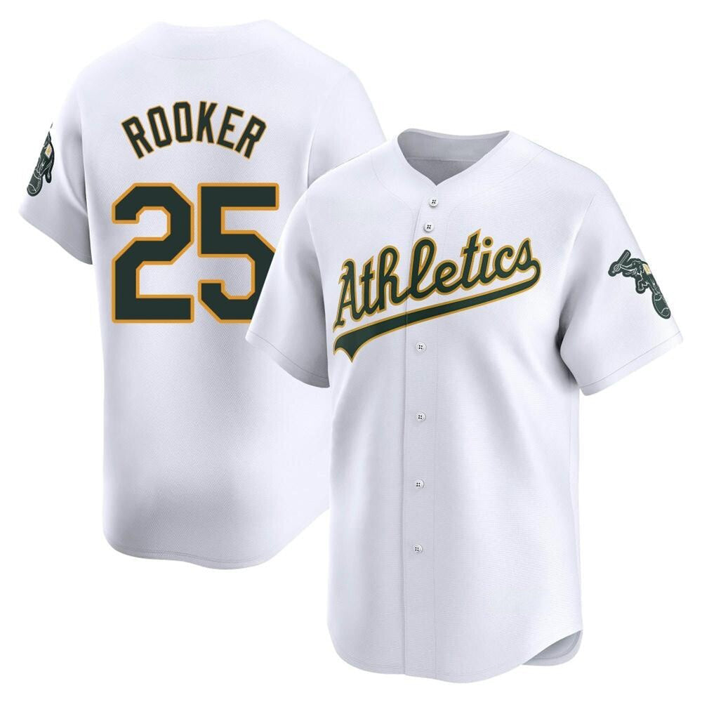 Silnrao Athletics #25 Brent Rooker Player White Limited Home Stitched Jersey