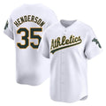 Silnrao Athletics #35 Rickey Henderson Player White Limited Home Stitched Jersey
