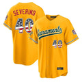 Silnrao Athletics #40 Luis Severino Player Gold USA 250 Fourth of July Home Game Stitched Jerseys